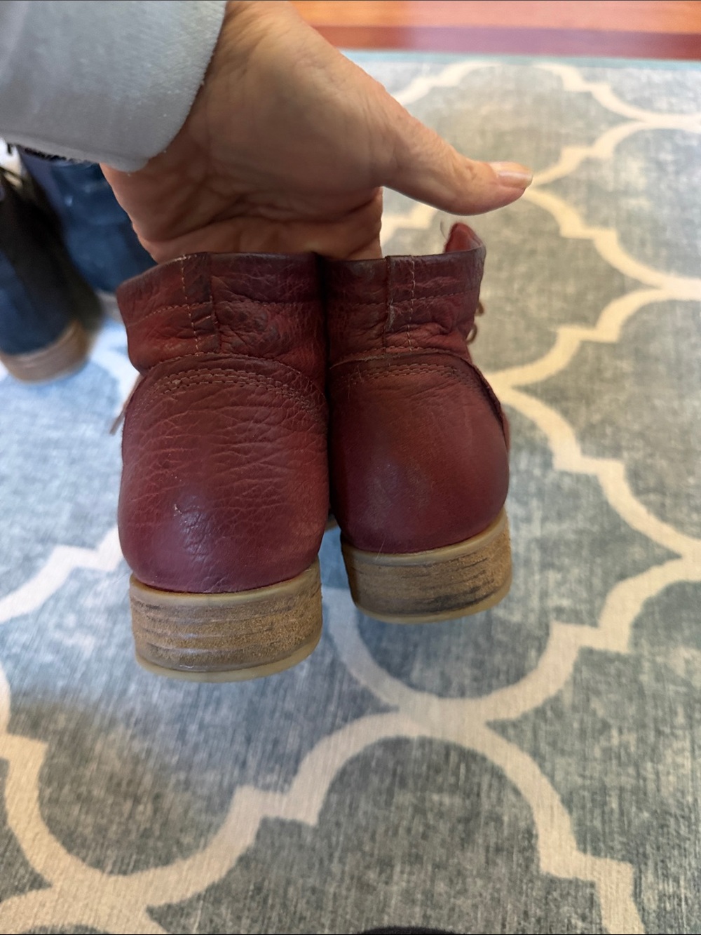 Josef Seibel Burgundy Lace-Up Ankle Booties - Picture 5 of 6